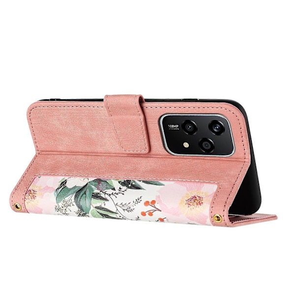 Floral Leather Case with Lanyard - Perf For Honor 200 Lite Global