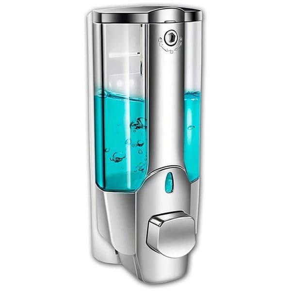 6X såpedispenser, veggmontert hånddispenser, 350 ml manuell håndgeldispenser, dusjgeldispenser