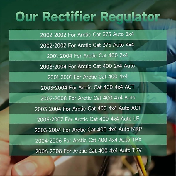 Front, venstre ensretter regulator 2001-2004 til Arctic Cat 400 2x4 2003-2004 til