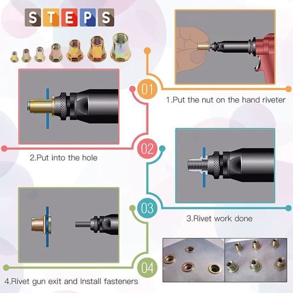 M3-M12 Kolstål Platt Gängad Nitmutter Fläns Nitmutter Nutsert Fästelement (M10x20st).