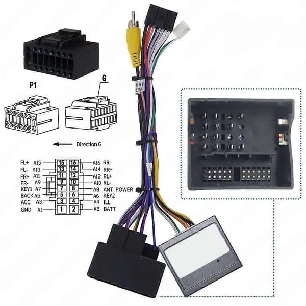 16-bens til 56-bens ledningsnet CanBus-dekoder G-RZ-PSA65 til Peugeot 308 208 408 til Citroen C3 C4 Black