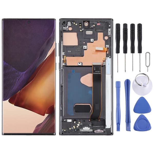 6,67 tums OLED LCD-skärm Digitizer komplett montering med ram Black