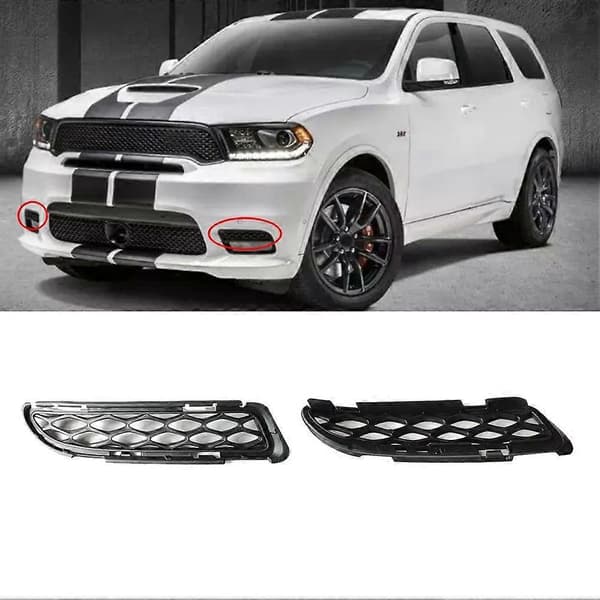 Bil Front Bumper Tåkelys Grilldeksel 68307812AA 68307813AA for Dodge Durango 2018-2020 Tåkelysgrill