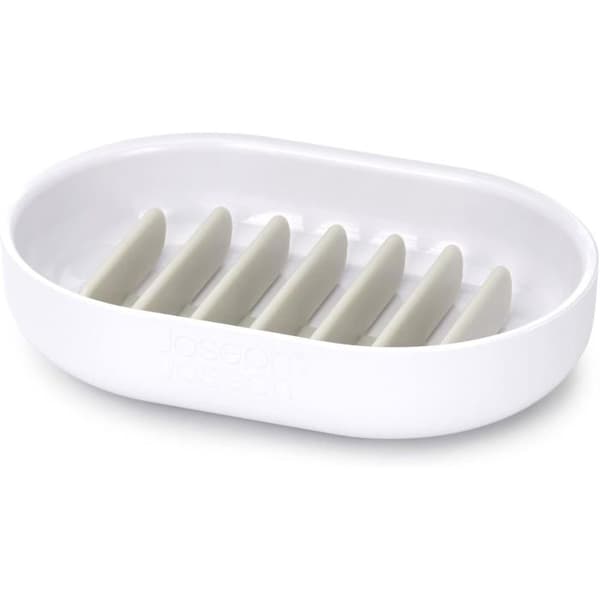 Label Quick-Draining Soap Dish Duo with Removable Drying Rack, White
