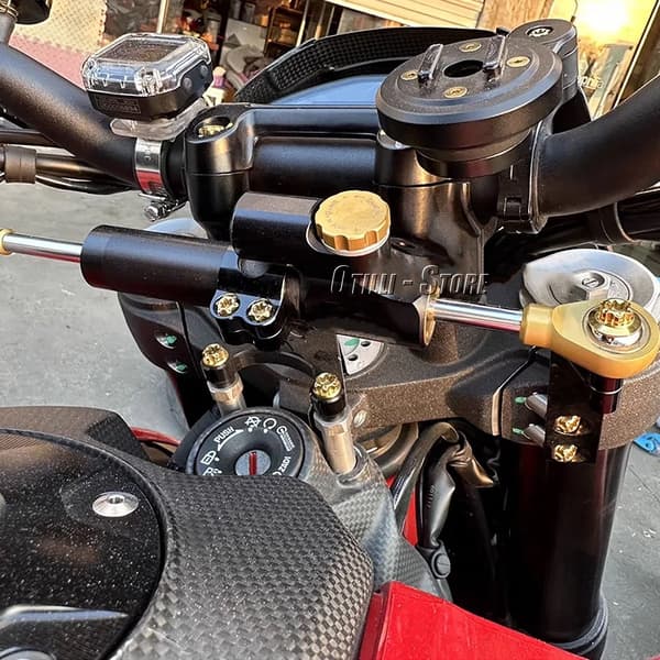 Motorcycle Accessories for Ducati HYPERMOTARD 950 SP 2016-2018 Steering Damper Stabilizer Bracket Kit Red Bl Red Bracket