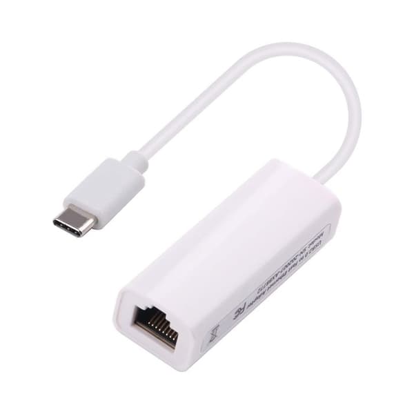 RJ45 til USB Type-C adapter, 100 Mbit/s Ethernet netværksadapter til stationær, tablet og bærbar computer.
