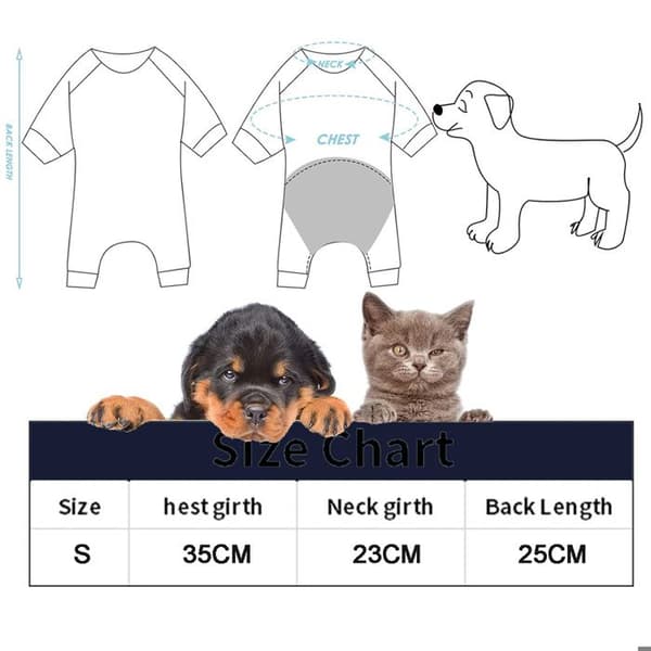 Pyjamas til små hunde, blød heldragt til hvalpe og katte, behageligt kæledyrstøj (løve)