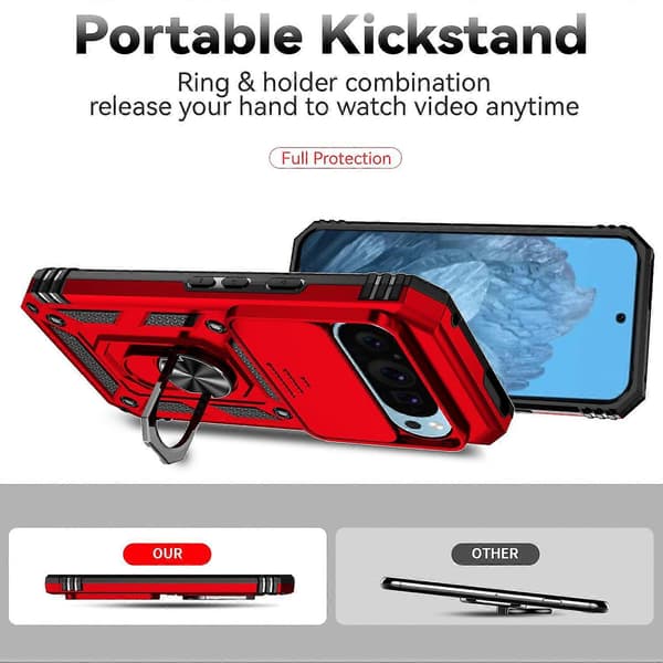 Telefoncover med skydbart Camshield-holder Red For Google Pixel 10