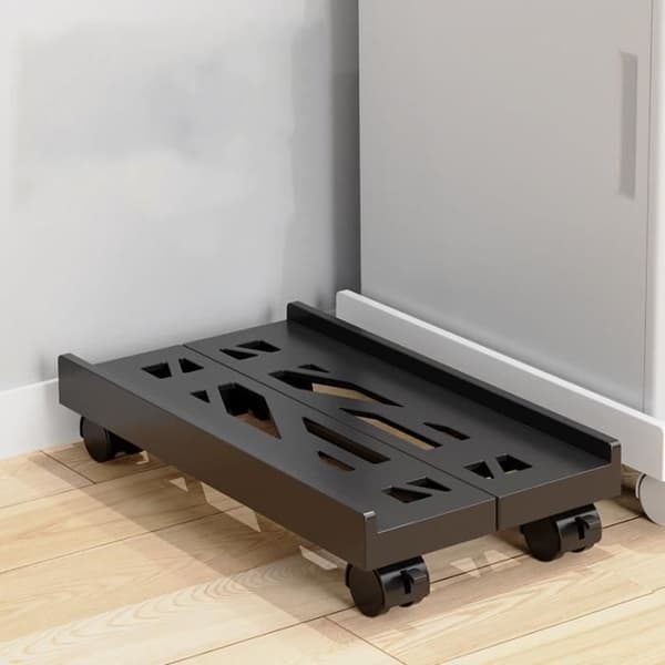 Sort - Universal PC Tårnstander, Desktop Host Printer Stander med Hjul, Gulv PC Stander