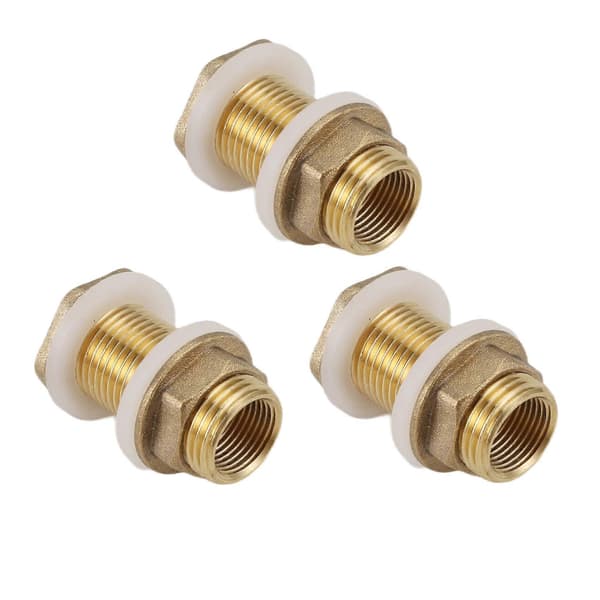 Solid messing skottkobling, 3 sett 3/8 tommer hunn 1/2 tommer hann solid messing vanntankkobling Bronze