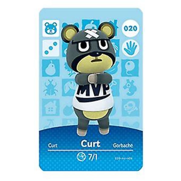 Nfc-spelkort för Animal Crossing, kompatibel med Nintendo Switch Amiibo / Switch Lite / Wii U  020 Curt