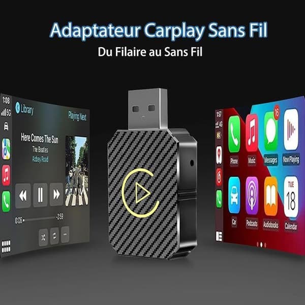 2-i-1 Trådløs CarPlay Adapter, Kablet til Trådløs CarPlay Konverter, Android Auto Kompatibel
