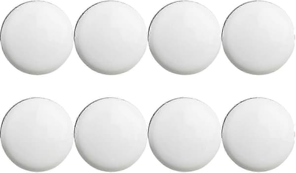 Magnetiska duschdraperivikter, set om 8 ABS vindtäta klämmor för badrumsfoder, dukar, flaggor (vit)