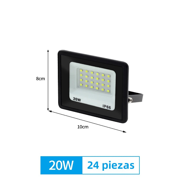Hög Ljusstyrka LED Strålkastare 100W 200W 300W IP66 Vattentät Strålkastare Kompatibel med Trädgård Gata Utomhusbelysning 20W