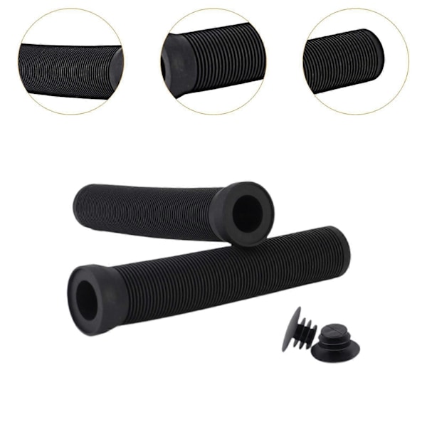 2 stk. Sykkelstyre Grips Sykkel Grips for BMX Terrengsykler Sykkeldeler svart grå black 1.65cm
