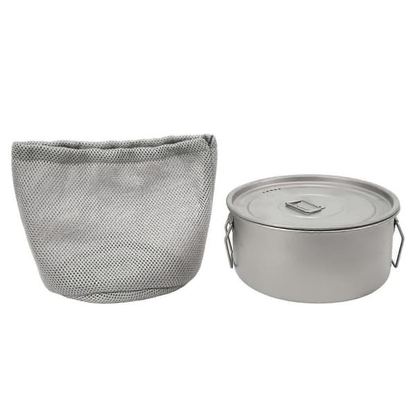 2024 Titanium Saucepan Foldable Handle Ultralight Eco-Friendly Rounded Edge Multifunctional Camping Pot for Eggs Noodles Cooking