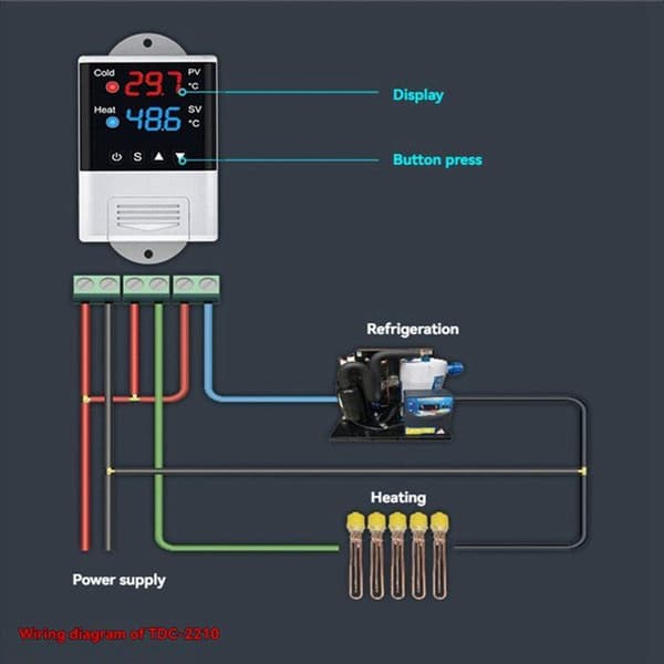 2x DTC2210 Trådløs Akvarietermostat med Sensor og Smart Home App-kontrol, ABS, Hvid & Sort
