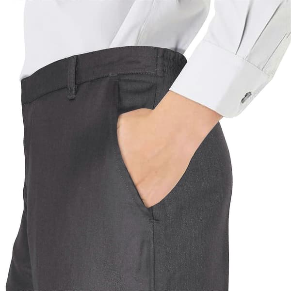 Børnebukser til drenge, ensfarvede skoleuniformsbukser, pull-up, almindelig pasform, elastiske bukser Grey 15-16 Years