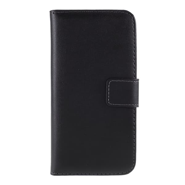 iPhone 7/8/SE (2020/2022) - Ægte Læder Wallet Case - Sort Black Svart