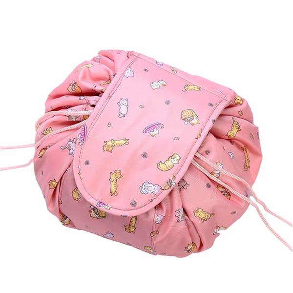 Portable Waterproof Cosmetic Storage Bag with Drawstring for Travel Makeup Type B