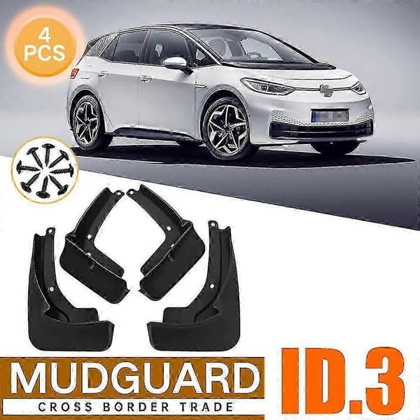 4 stk. bil mudderklapper kompatible med ID.3 ID3 2021 stænkskærme Mud Guard Flap Splash Flaps tilbehør Black