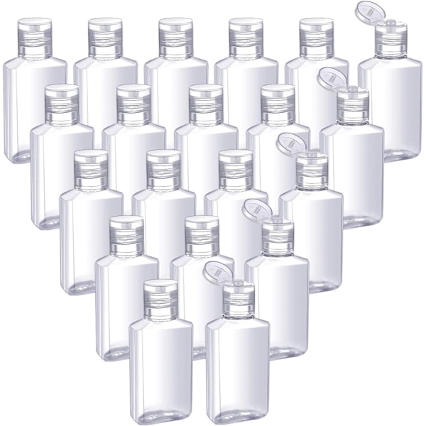50 st Transparenta Tomma Reseflaskor 30ml/ 1oz Flip-Lock Tom Behållare Bärbara Påfyllningsbara Flip-Top Flaskor för Utomhusresor