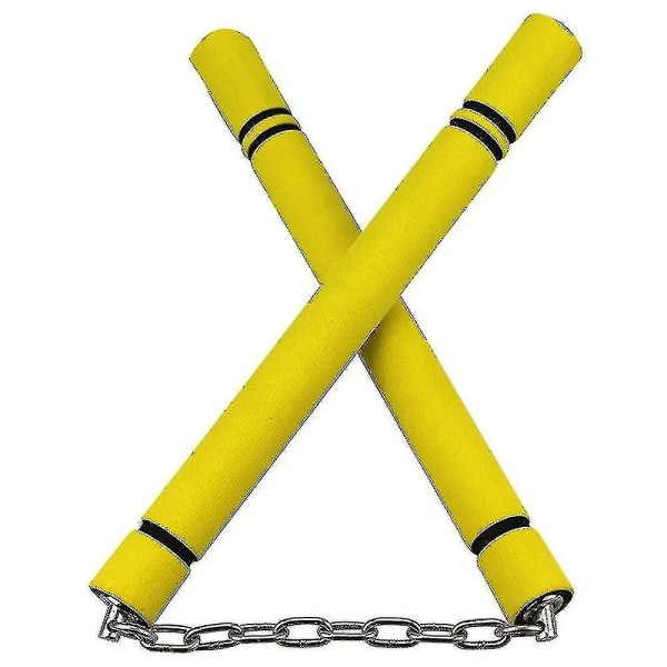 Nunchuck Safe Foam Rubber Training Nunchakus Med Stålkedja För Barn Nybörjare Kampsport Yellow