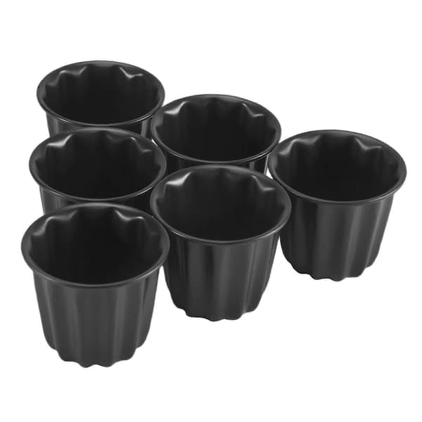 Caneleform, Cannele Muffinsform, 6 stk. Non-Stick Canneleform Grå-sort Canneles