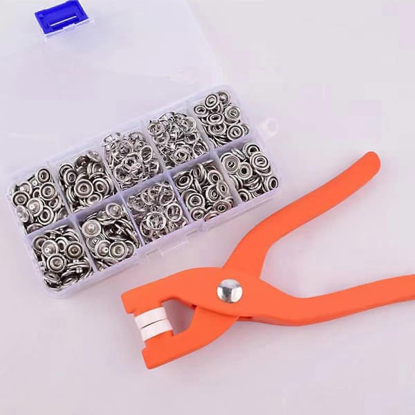 Stort metall trykknappsett, metallknapper for søm, trykknappsett, trykknappsett for søm 100pcs