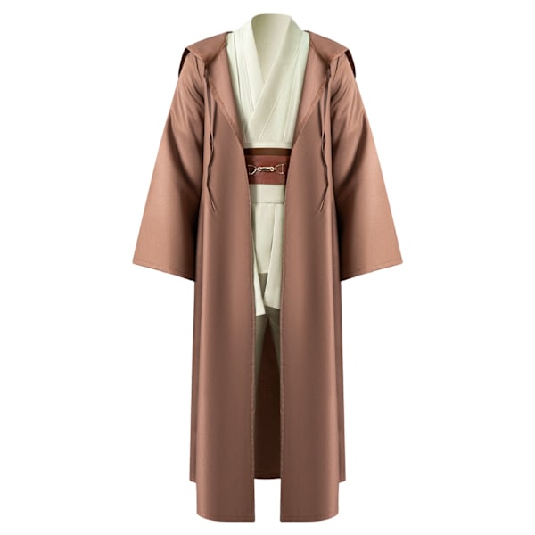 Mub- Obi-Wan Kenobi Cosplay Kostume Høj Kvalitet, Sort Jedi Robe, Lyssværdsduel, Sort - Perfekt Sort Black XL