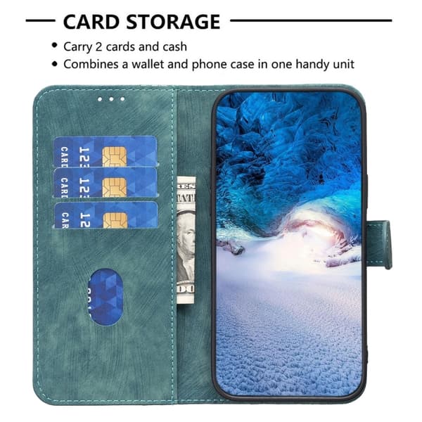 Samsung Galaxy S21 5G Etui i ternet præget læder Grön