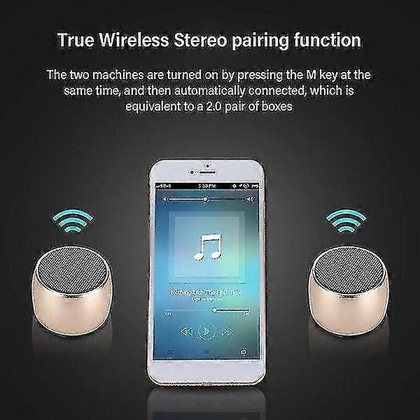 Parbar Mini Bluetooth Høyttaler Metall Bass Bluetooth Subwoofer Bærbar Bluetooth Høyttaler Trådløs Høyttaler - På Lager black