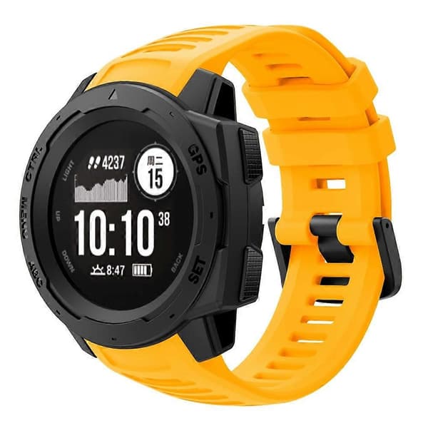 Silikone Urrem Udskiftning til Garmin Instinct - Grå Multicolor Yellow