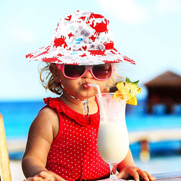 Sommar Baby Solhatt Barn Utomhus Nacke Öron Skydd Anti UV-skydd Strandhattar Pojke Flicka Badhattar För 0-8 År White (for 3-8 years)