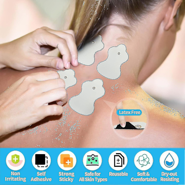 20 stk kompatible med Omron Tens Unit erstatningsputer, gjenbrukbare puter, 10 par [redusert!!! Ny utgave]