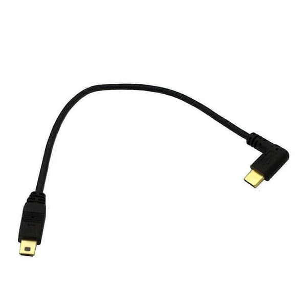 Mini USB til Type C Adapterkabel 90 Grader USB 3.1 Type C til MiniUSB Konverter Tilslut og Overfør Data Ubesværet