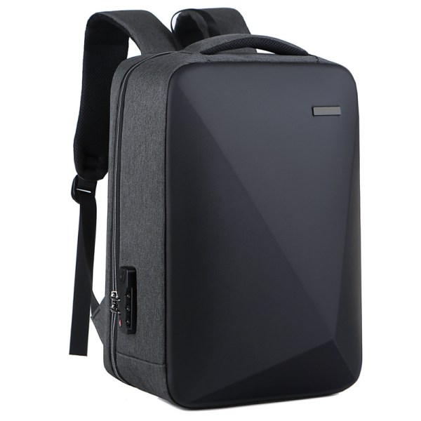 Axelväska USB laddningsryggsäck affärspendlingsväska Kombinationslås stöldskyddsryggsäck 15,6 tums datorväska Grey