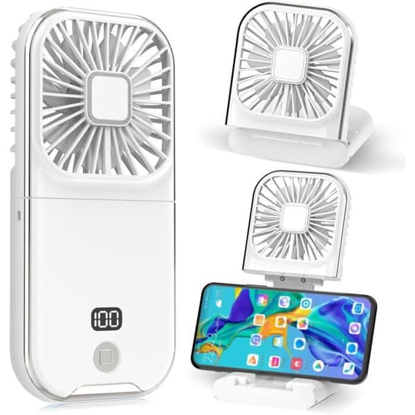 Mini bærbar ventilator - LINDD - Standardmodel - 3000 mAh - 4 hastigheder - USB genopladelig