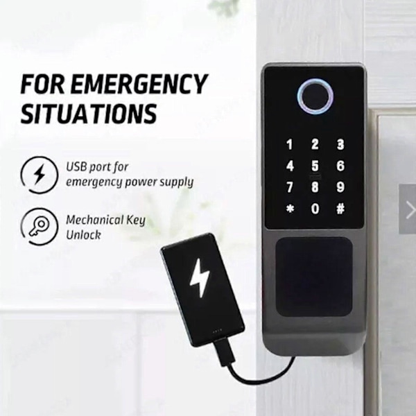 Vattentätt Smart Lås Wifi Dubbelsidigt Fingeravtryckslås Utomhusgrind Digital RkZ A