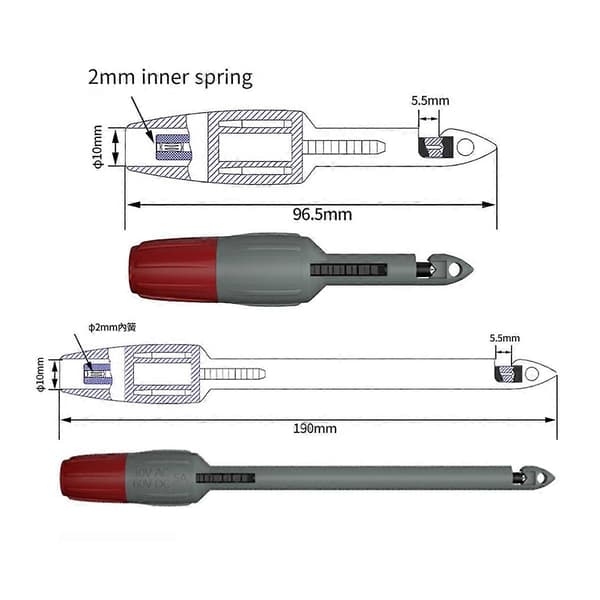 Power Test Kit Threading Probe Insulated Wire Threading Clamp Kit B