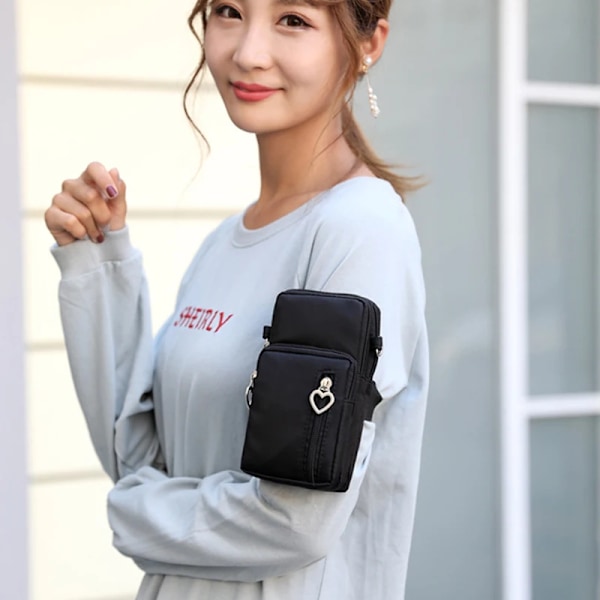 Små Crossbody-väskor för kvinnor Multifunktionell Vattentät Nylon Axelväska ll Telefon Sport Messenger Väskor gray