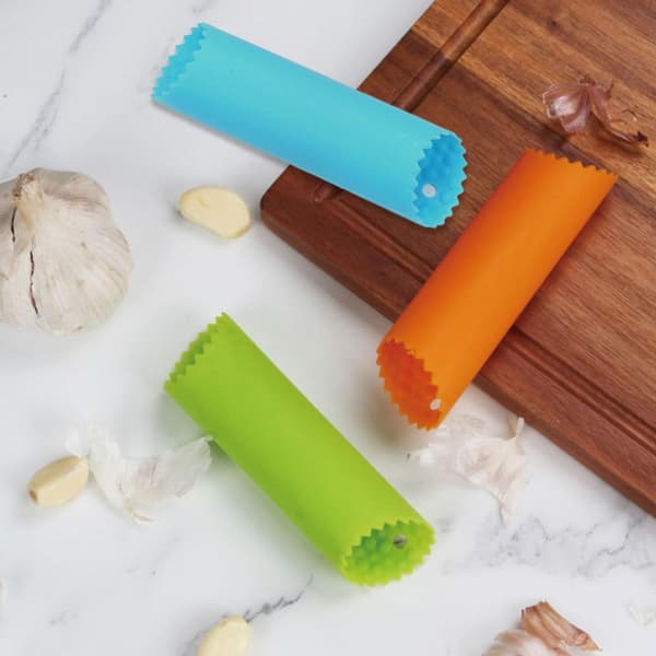 3-pack Silicone Garlic Peeler, Easy Garlic Roller for Garlic Press, Vegetable Peeler for Kitchen Utensils