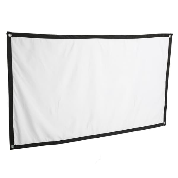 Outdoor Movie Projector Screen, Foldable HD Wall Mounted Film Projector Screen Double-Sided Projection Support 16:9 Polyester Fabric Projector