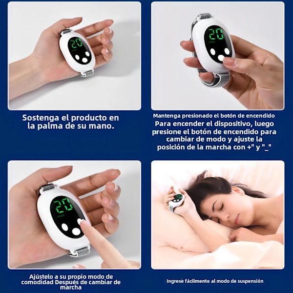 Mikrostrøm Søvnhjælp Devi EMS Søvnhjælp Maskine Søvn Instrument til Insomni Stress Angst Lindring Håndflade Puls Massager White