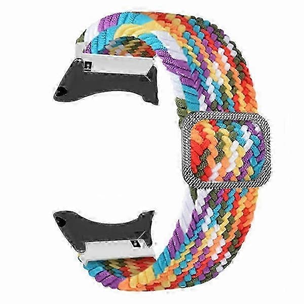 Til Suunto Core Urrem Strækbar 22mm Blød Nylon Elastisk Flettet Rem - Regnbue Rainbow