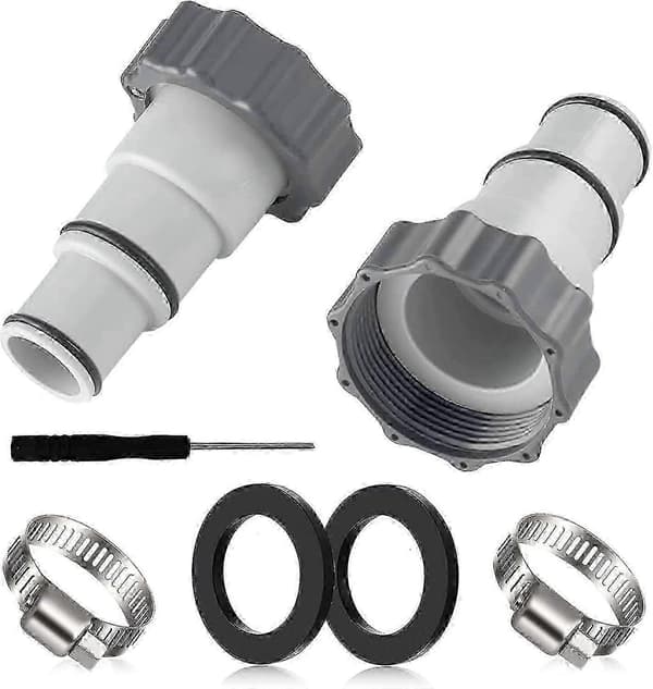 Poolslangeadaptersæt, Adapter A til Intex Pool, Erstatningsslangeadapter til pumper, Adapter til Intex Pool, Slangeadapter til Intex Pool