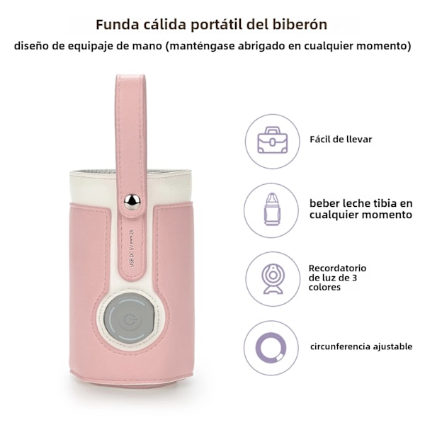 3 Temperaturjusterbar Bärbar Babyflaskvärmare, Bärbar Bil Reseflaskvärmare USB Mjölkvärmare Babyflaskvärmare gray
