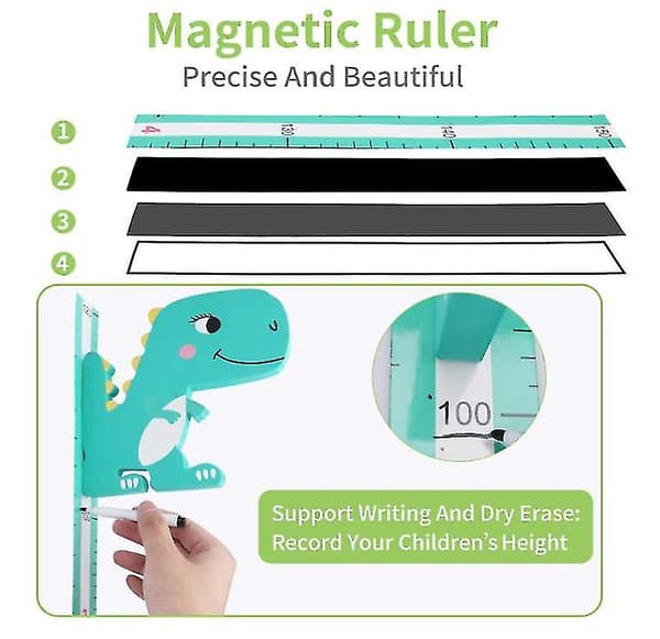 [LCS] 3D Kids Growth Magnetic Height Chart Removable Wall Decal dinosaur