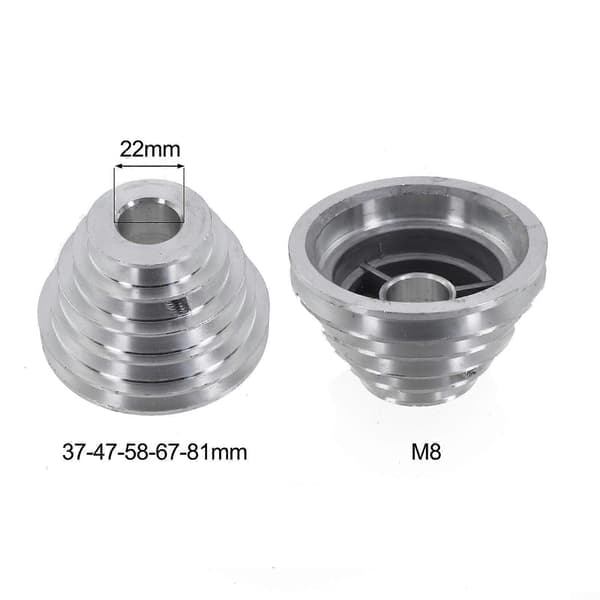 Aluminium Remhjul 5-Trins Design Egnet til A-Type V-Formet Rem 22mm