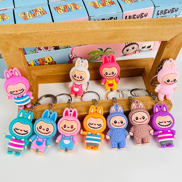 24 st Högkvalitativa Labubu Capybara Utsökta och Trendiga Små Föremål Nyckelring Blind Box Tecknade Figurer Barnpresent